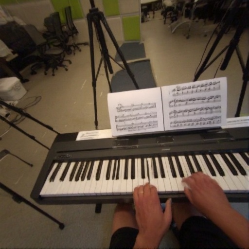 Generated view from the pianist’s perspective
